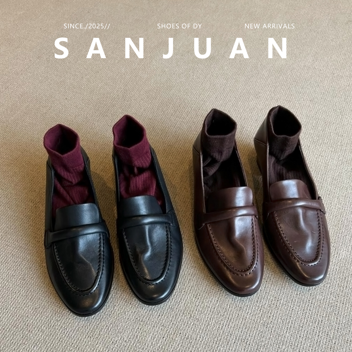 黑色/棕色百搭低跟圆头单鞋