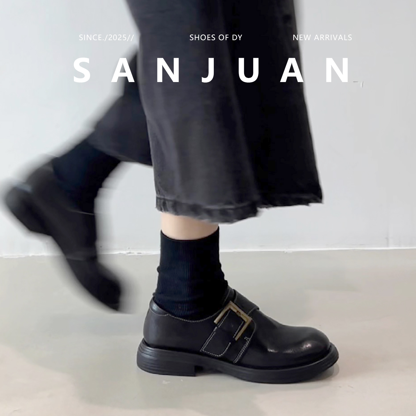 甜酷日常百搭复古百搭学院风皮鞋