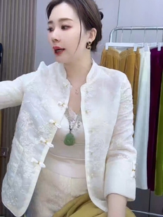 新中式国风外套女2026春新款复古港风小个子高级感盘扣休闲上衣
