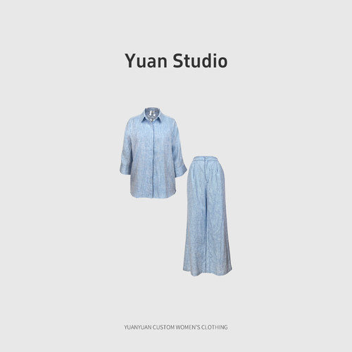 【YUAN】LX3002AB 亚麻休闲套装