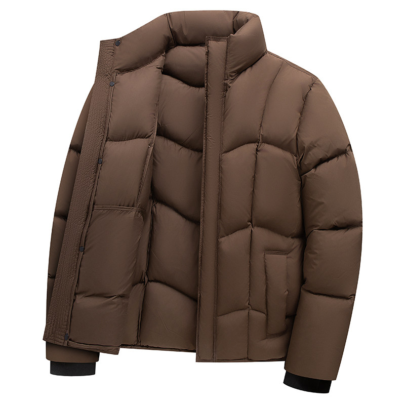 罗蒙立领面包羽绒服男短款加厚保暖鸭绒外套2025冬季新款LM-9177
