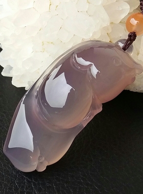 天然无烧冰透毛衣链紫玉髓挂件