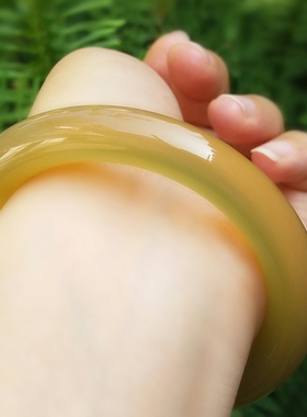 天然无烧冰透玉髓手镯复古圆条女