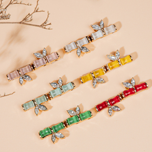 金属汉服子母扣竹节对扣猫眼竹子钩扣节节高升复古国潮锌合金纽扣