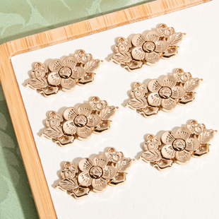 汉服子母扣古装对襟披风立领旗袍盘扣金属明制竹梅花扣HF091