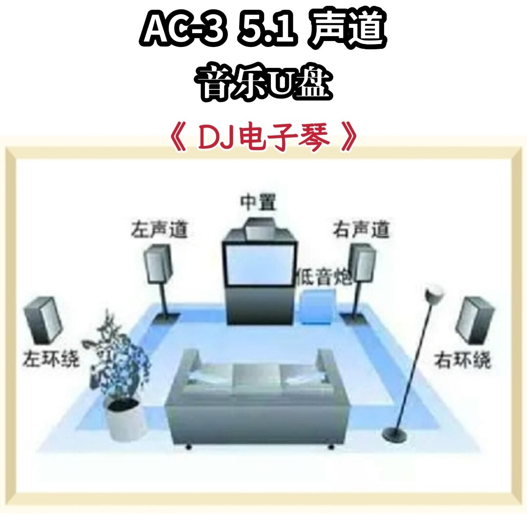 AC-3 5.1声道音乐U盘DJ电子琴经典舞曲家庭家用车载车用音轨解码