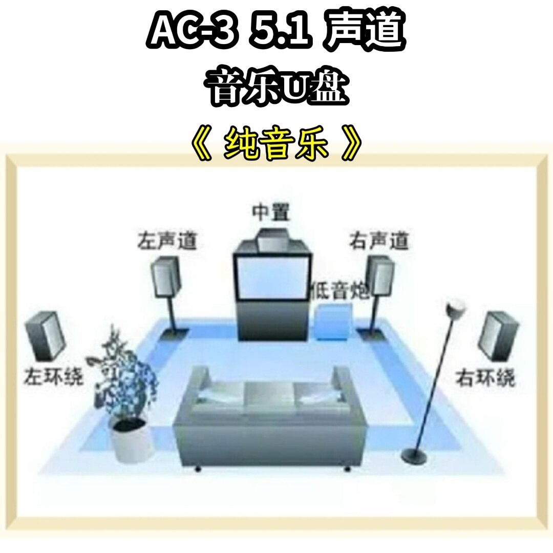 AC-3 5.1声道音乐u盘乐器演奏纯音乐家庭家用车载车用音轨解码