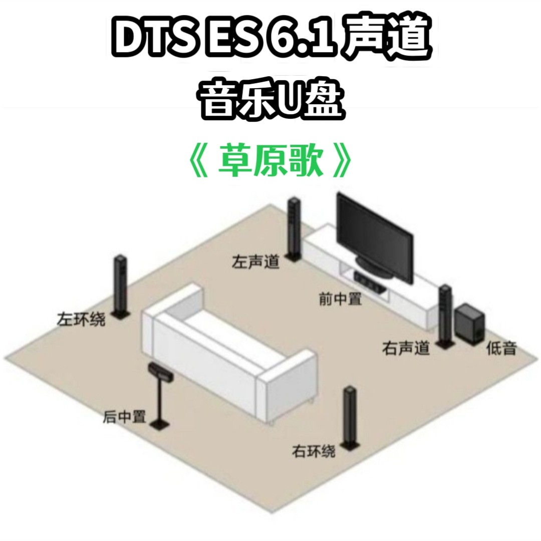 DTS ES 6.1声道经典草原歌音乐u盘共7条音轨家庭家用车用车载解码
