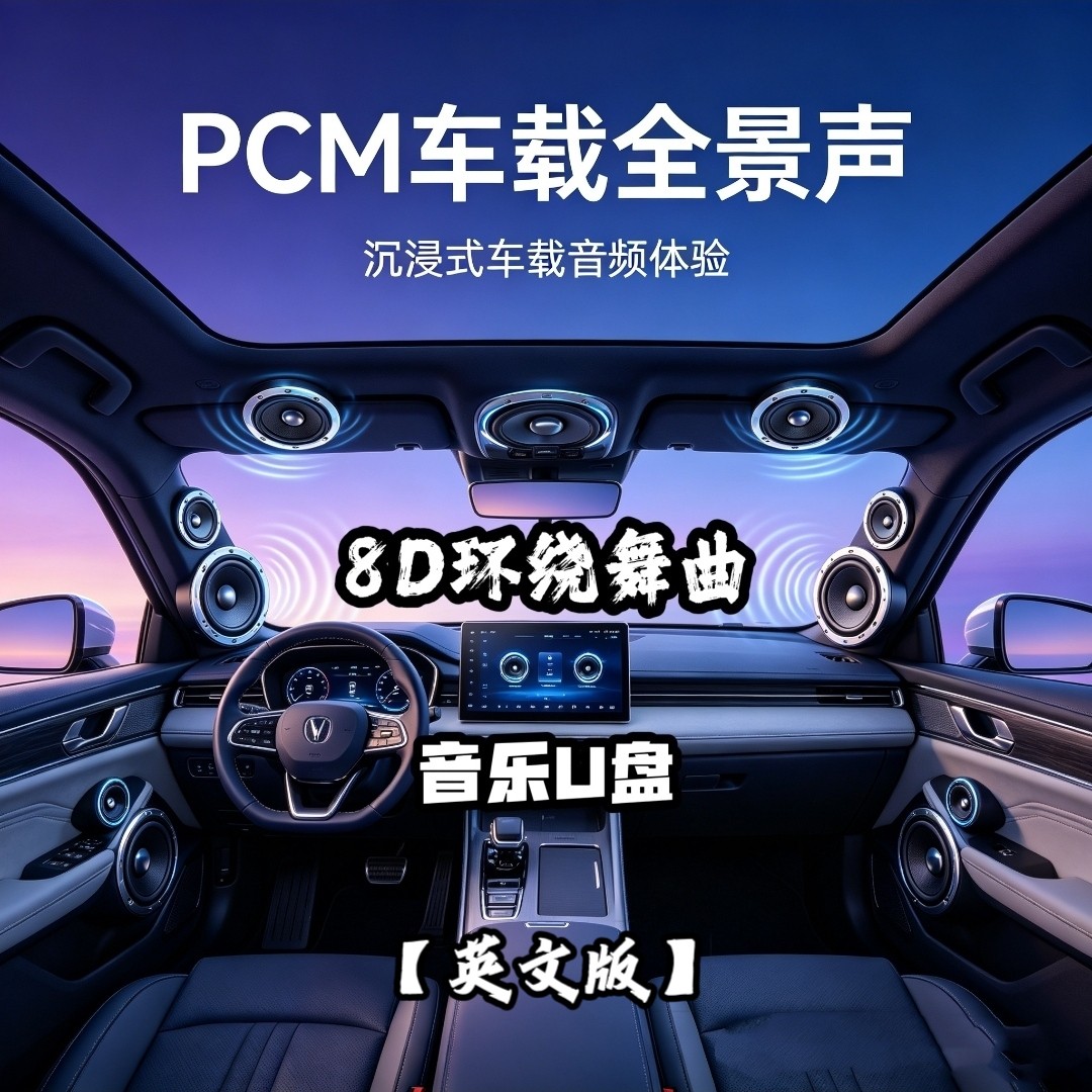 PCM全景声8D环绕舞曲英文无损音乐U盘重低音车载解码上混7.1.4
