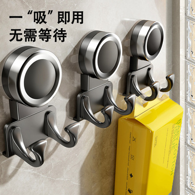 新品吸盘纸巾双挂钩悬挂式多功能手提抽纸挂架厕所厨房卫生间粘钩