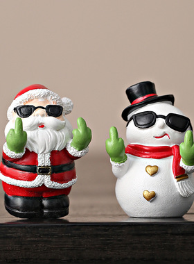 创意圣诞老人雪人工艺品摆件高级感小众家居桌面装饰圣诞节小礼物