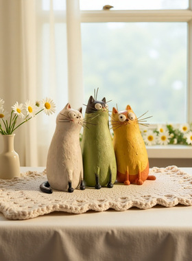 跨境新品 Quirky Cat Vase 精致的古怪小猫花瓶家居桌面树脂摆件