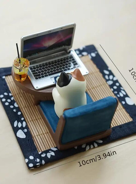 新款热门日式杂货猫咪青蛙办公场景树脂拍摄拍照道具家居摆件