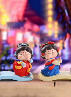 国潮古风唐小环江山如画手机支架懒人追剧神器桌面小摆件节日礼品