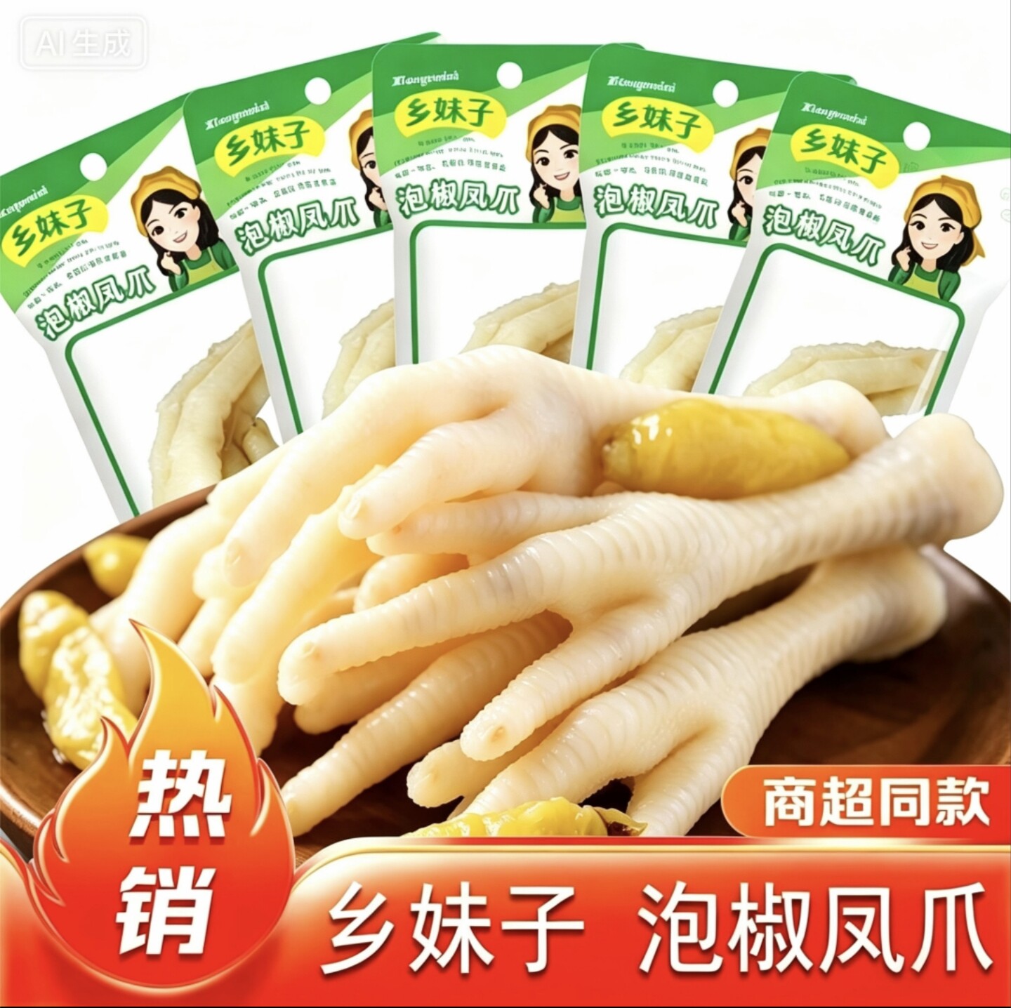 1月乡妹子鸡爪泡椒鸡爪多味零食泡椒独立休闲卤味麻辣开袋即食