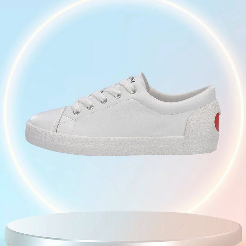 李宁爱心小白鞋女春秋新款潮流桃心鞋低帮板鞋运动鞋agcp072