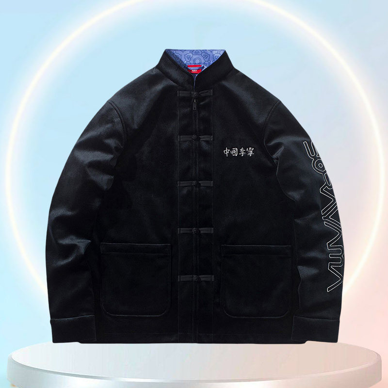 中国李宁x空山基联名男运动外套长袖刺绣国潮印花双面夹克afdr439