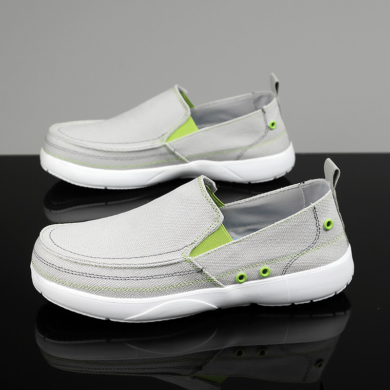 Rare Bargain Export Men's Canvas Breathable, Lightweight, Non-Slip, Versatile Casual Slip-On Shoes, Trendy Lazy Shoes_voghion.com