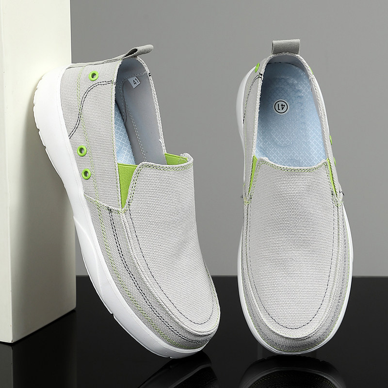 Rare Bargain Export Men's Canvas Breathable, Lightweight, Non-Slip, Versatile Casual Slip-On Shoes, Trendy Lazy Shoes_voghion.com