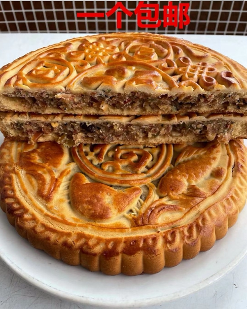 山东潍坊大月饼五仁月饼土月饼老月饼950克左右部分省一个包邮
