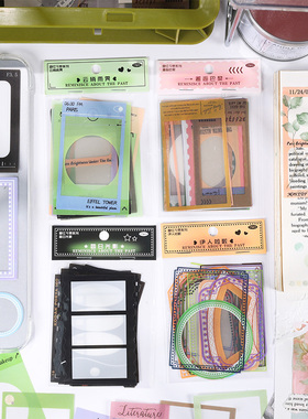 ins风昔忆今思拍立得复古边框贴纸手账diy照片框框装饰拼贴素材贴