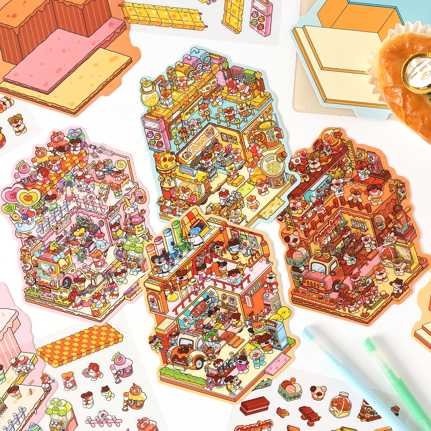 ins风高颜值糖果3D造景贴纸diy