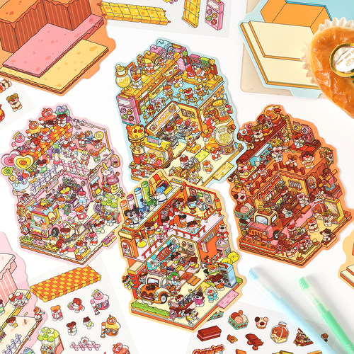 ins风高颜值糖果3D造景贴纸diy