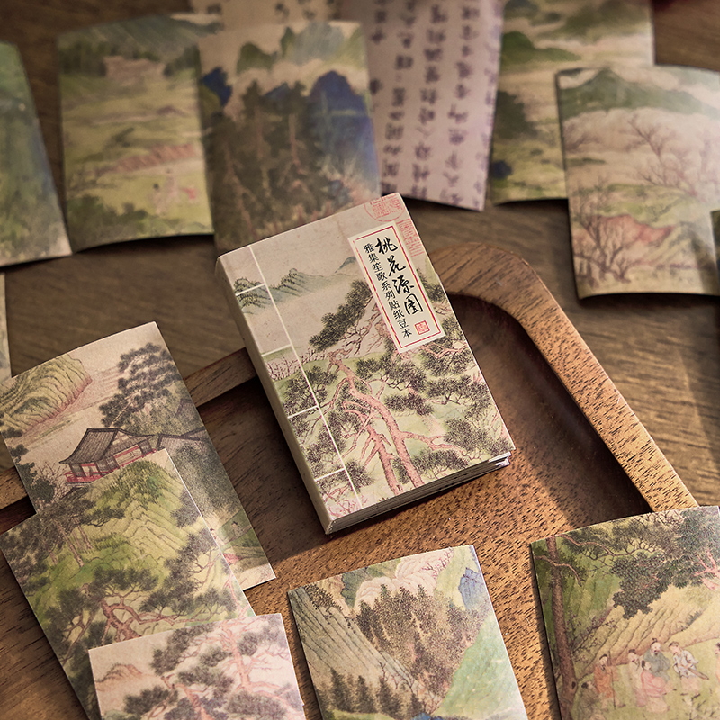 国潮古风素材豆豆本贴纸手帐diy