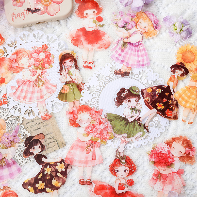 可爱女孩图案手帐贴纸装饰贴画