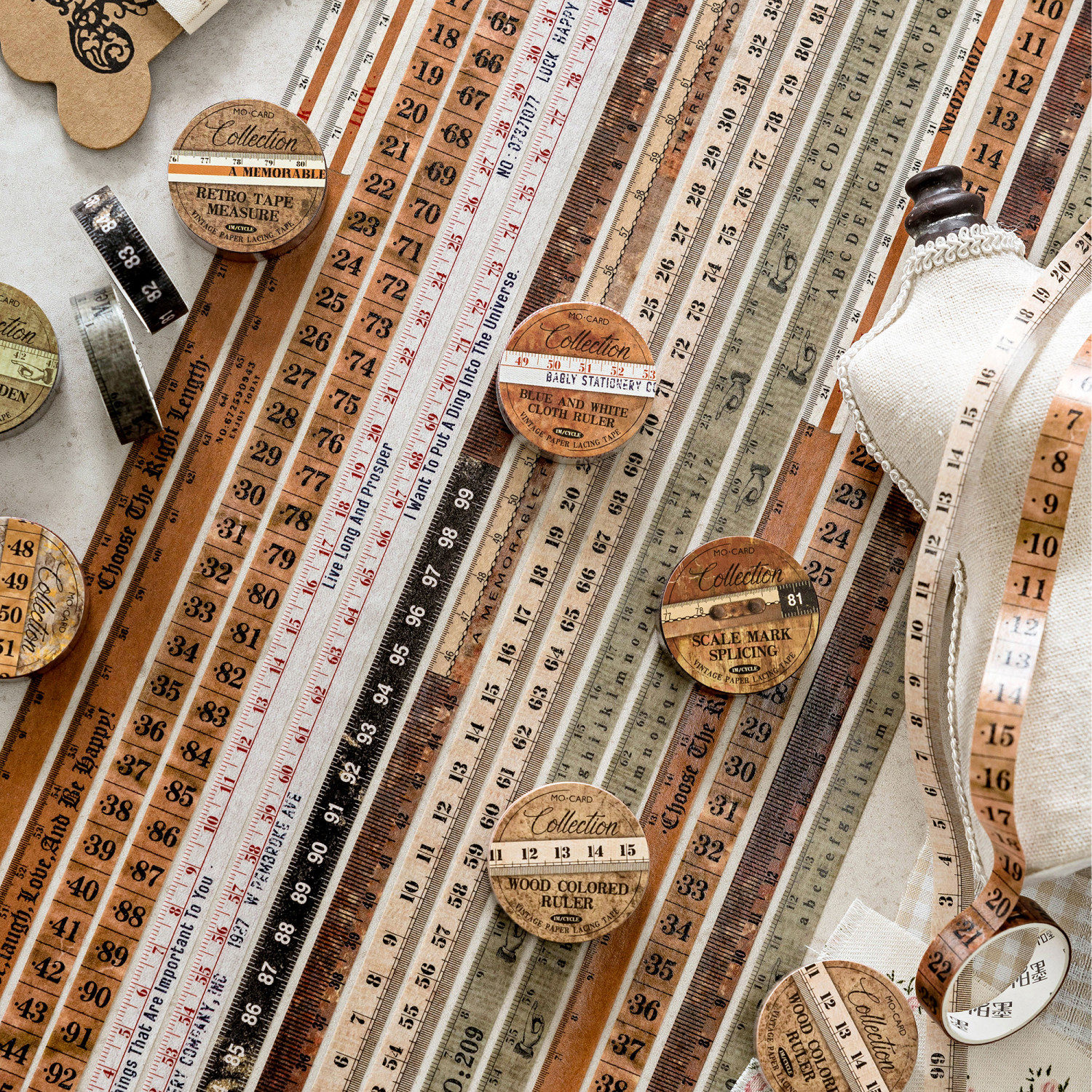 古早风ins复古仿真卷尺拉条裁缝和纸胶带diy手帐装饰拼贴造景贴纸,文具电教/文化用品/商务用品,和纸胶带,淘宝优惠券,粉丝福利购,淘宝优惠卷