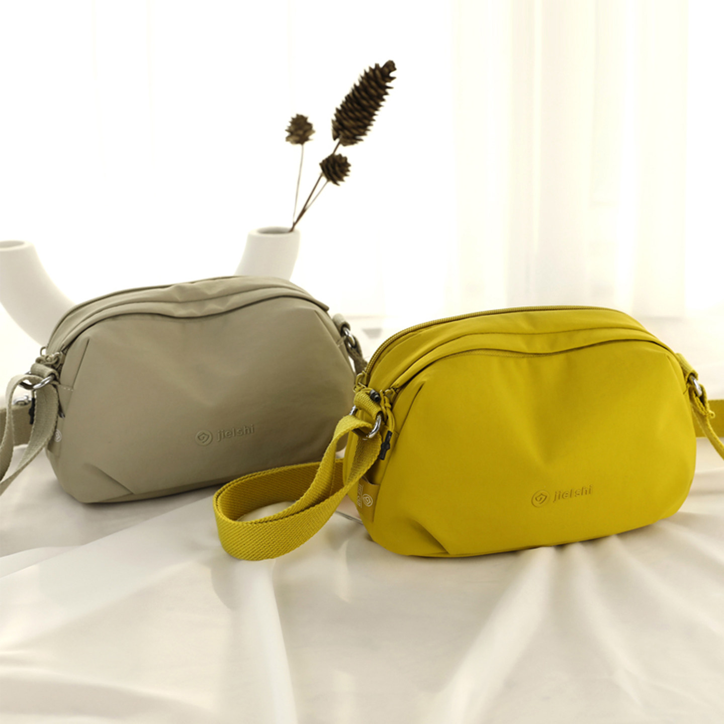 捷朗仕休闲通勤帆布单肩斜挎包