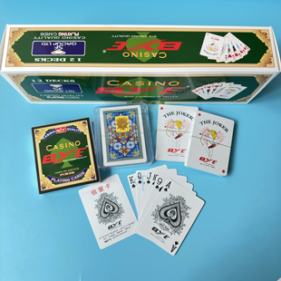 BYE花背塑料填坑扑克填大坑 磨砂花背白边1条12盒9-王 东北踢坑