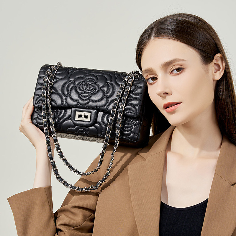 头层羊皮单肩斜挎包女软真皮腋下包链条手提包洋气2026新款高级感