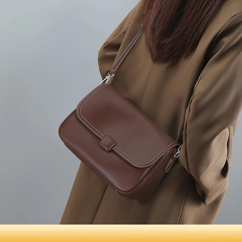 头层牛皮斜挎包女士真皮单肩手提包轻奢高级感腋下包2026新款洋气