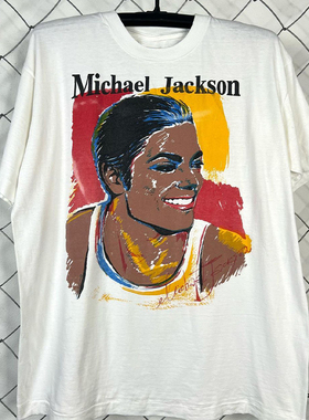 Michael Jackson迈克尔杰克逊油画风人像印花短袖oversize男女T恤