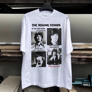 The Rolling Stones滚石乐队美式复古短袖T恤男女情侣纯棉半袖潮