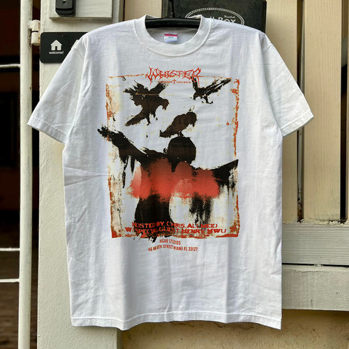Morbid Angel病态天使乐队泼墨质感暗黑插画高级vintage古着半袖