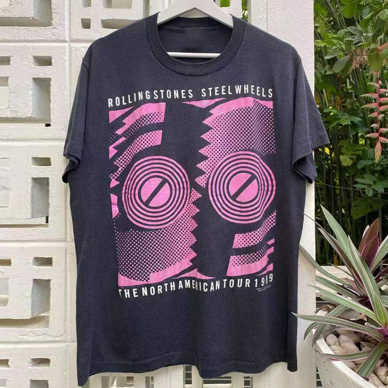 the rolling stones滚石乐队美式高街潮牌短袖T恤vintage古着半袖