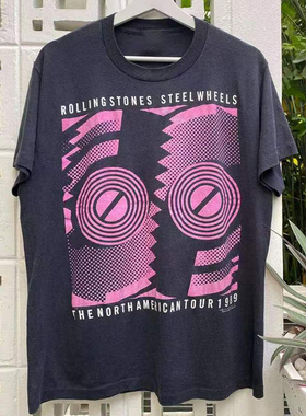 the rolling stones滚石乐队美式高街潮牌短袖T恤vintage古着半袖