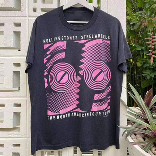 the rolling stones滚石乐队美式高街潮牌短袖T恤vintage古着半袖