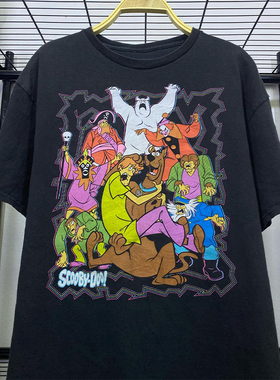Scooby Doo史酷比狗狗动漫经典欧美怀旧vintage短袖男女重磅棉T恤