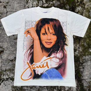 Janet Jackson珍妮杰克逊波普艺术vintage古着哥特风欧美短袖T恤