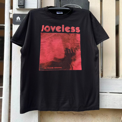 Loveless美式复古摇滚半袖撞色拼接暗黑哥特风潮牌情侣短袖T恤