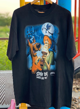 Scooby Doo史酷比狗狗卡通怀旧vintage复古慵懒风男女短袖纯棉T恤