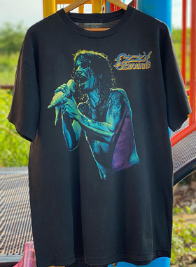 Ozzy Osbourne奥兹乐队布鲁斯摇滚chic嘻哈短袖重磅纯棉男女T恤潮
