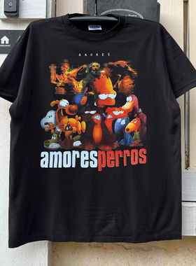 Amores Perros美式复古街头潮流oversize波普艺术百搭潮牌短袖T恤