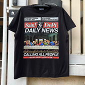 潮流主题涂鸦字体撞色拼接哥特风vintage古着短袖 SAINT DEPT T恤