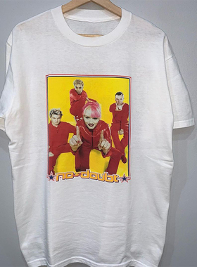 No Doubt乐队美式重磅复古oldschool亚逼风摇滚短袖男女小领口T恤