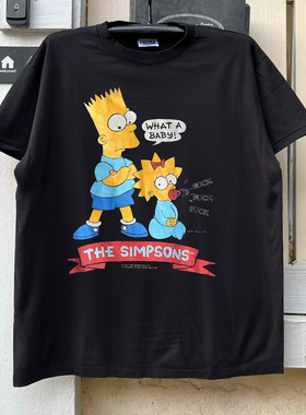 THE SIMPSONS辛普森一家动漫vintage古着高街潮牌质感纯棉短袖T恤