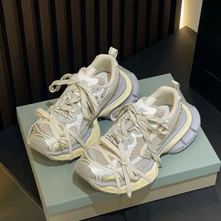 女鞋 春秋新款 巴黎3xl九代老爹鞋 男款 厚底增高休闲做旧运动鞋